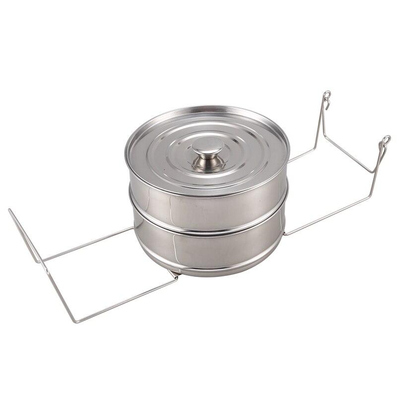 Pressure Pot Accessories,Stackable Steamer Insert Pans Pot for 5 Litres or More Pot Accessories-2 Tier,with 1 Lids&Sling