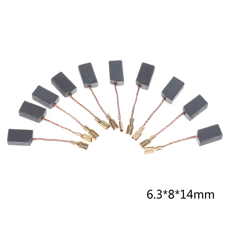 10Pcs Graphite Copper Motor Carbon Brushes Set Tight Copper Wire for Electric Hammer/Drill Angle Grindern: Default Title