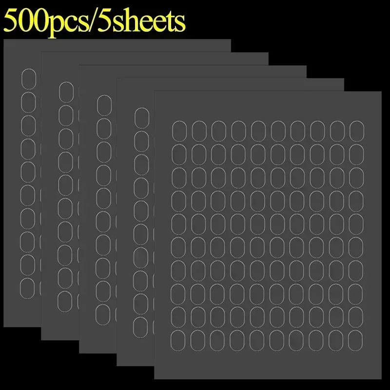 100/2000x doppelseitiges Klebeband, Punkte, Poster, klarer Kleber, ovales Klebeband, keine Spuren, Puppenfuß, fester Aufkleber, wasserdicht, für DIY-Handwerk: Champagner