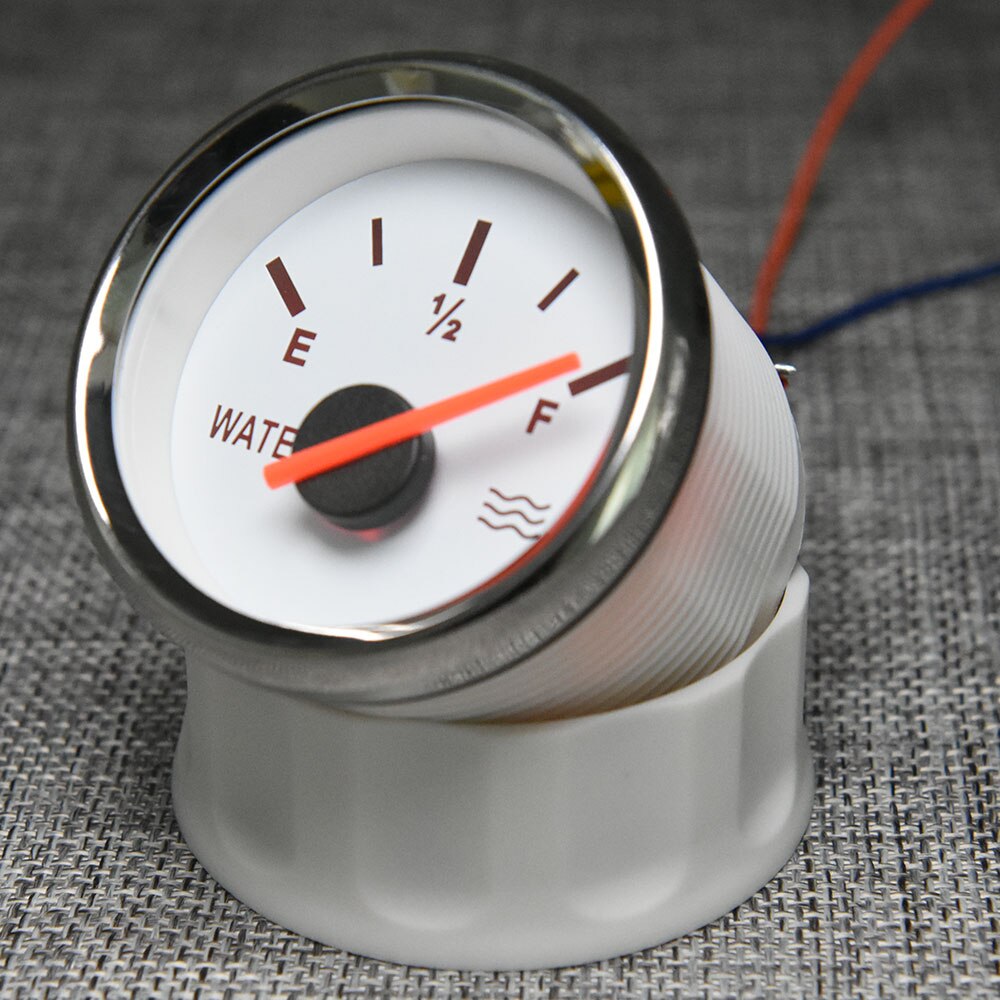2" 52mm Water Level Gauge with Water Level Sensor 0-190ohm Fuel Sender Unit For Car Boat Water Level Indicator Meter12V/24V