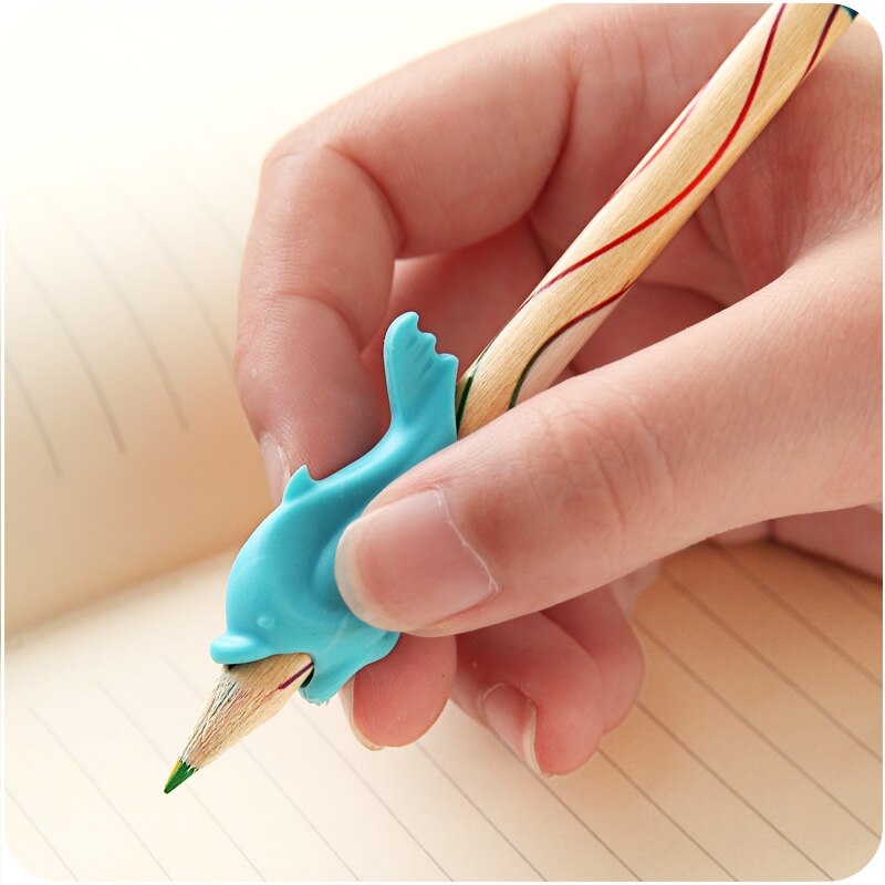 5pcs/lot Cute Wobi Kawaii Silicone Pencil Grip Fish Pencil Holder For Kids Writing Posture Correction School Supplies