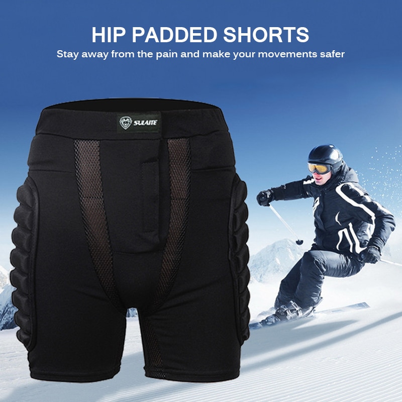 Butt Protezione Shorts Comodo Elastico Pattinaggio Snowboard Mountain Bike Attrezzature Butt Protettiva Pantaloni Hip Imbottito Shorts