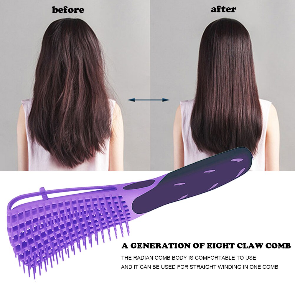Scalp Massage Comb Curved Breathable Ribs Claw Comb Hairbrush Soft Durable Hairdressing Smooth Hair Comb