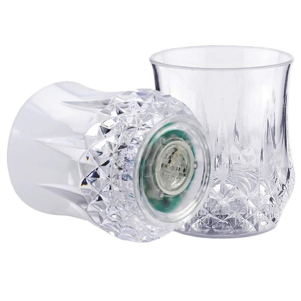 Flash Light up Cup Automatic Water Activated LED Blinking Beer Wine Cup Glow Mug TI99: 2pcs