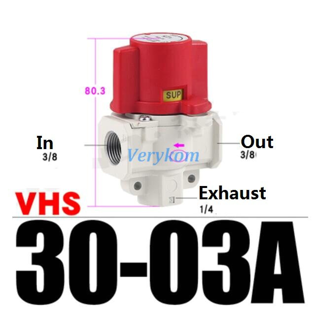 Pneumatic Residual Pressure Relief Valve VHS20-02A VHS30-03A VHS40-04A SMC Type 3 Way VHS Manual Pressure Release 1/4&quot; bsp 3/8&quot;: VHS30-03A