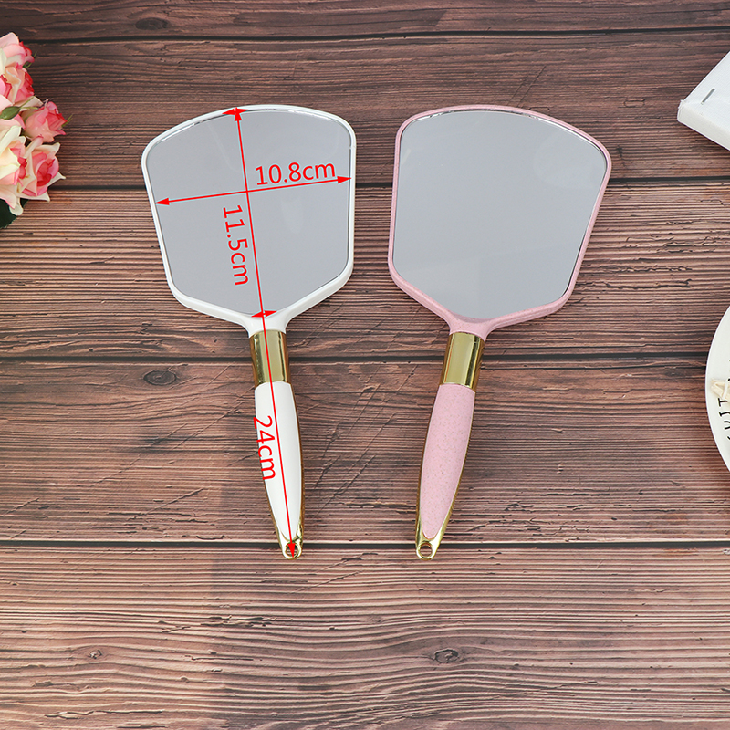 1pc Rectangle Hand Hold Cosmetic Mirror With Handle For Handle Makeup Mirror Makeup Mirror Makeup Vanity Mirror