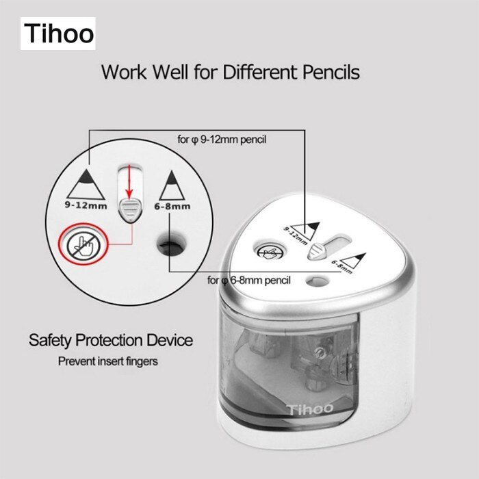 2 löcher Elektrische Bleistift Spitzer Batterie Betrieben Bleistifte Schnelle und Scharf Automatische Anspitzer Büro Cutter Schreibwaren