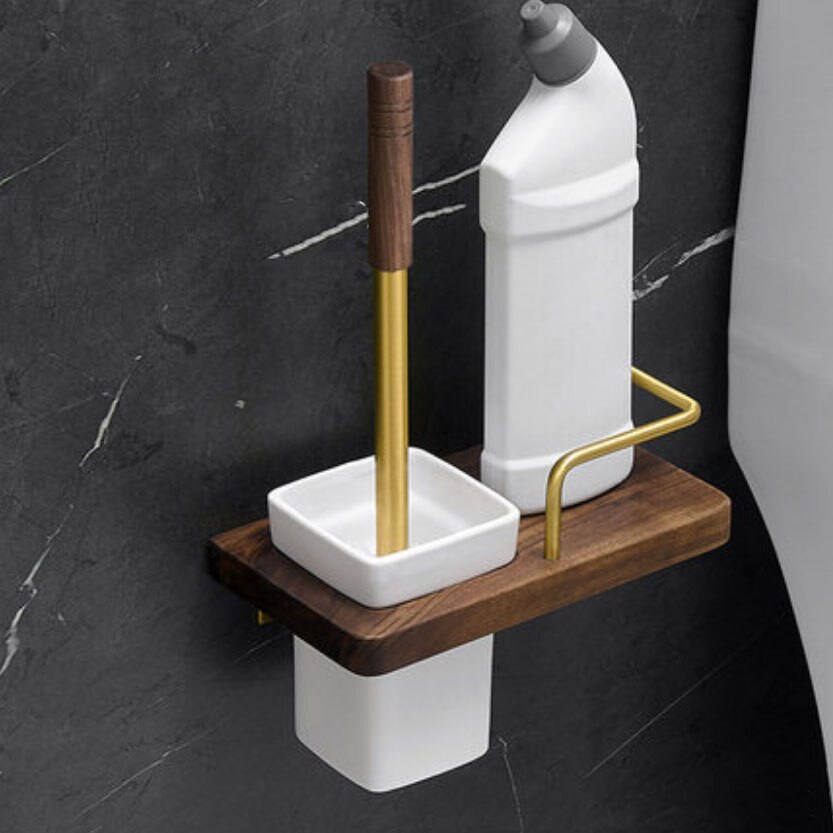 Wc Houder Borstel Goud Bad Wc Scrub Borstel Houder Set Met Borstel Wall Mounted Aluminium Badkamer Accessoires