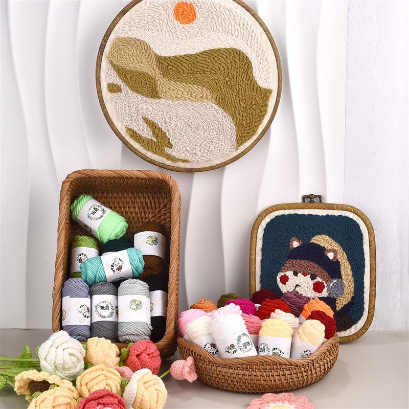 10G 5ply Cotton Knitting Wool Yarn Thick Fiber Yarn Velvet Yarn Hand Knitting Wool Crochet Yarn For DIY Sweate Hat Dolls