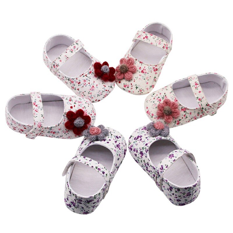Zapatos de bebé para niña, zapatos antideslizantes transpirables con estampado Floral, zapatillas casuales con flores, zapatillas de deporte para niños, suela blanda para primeros pasos