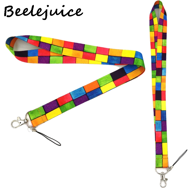 Arcobaleno reticolo Cinghia del Collo Della Cordicella portachiavi Cinghia Del Telefono mobile ID distintivo titolare Corda Catena Chiave Portachiavi cosplay Accessori Regali