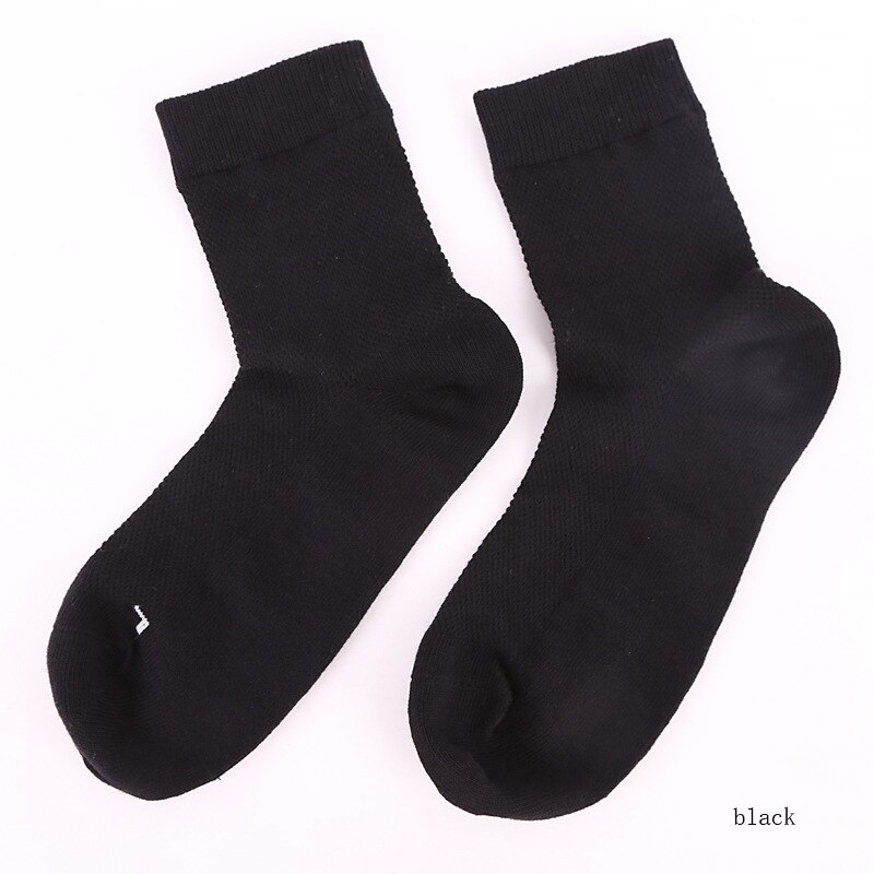 3 par / parti mænd sommer sokker bomuld åndbar tynde sports sokker ensfarvet sort grå marineblå afslappet sokker eu størrelse 39-44: Sort