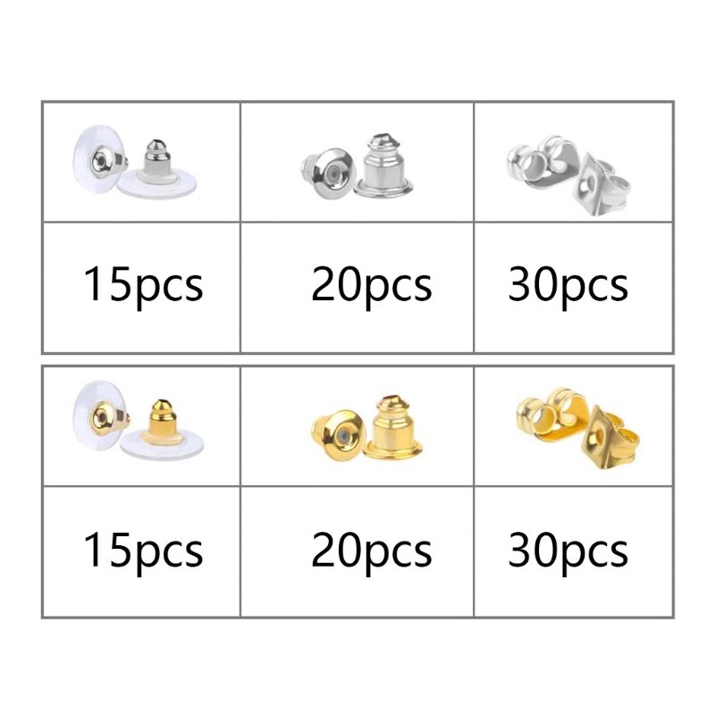130Pcs orecchini in oro argento montanti orecchini a perno con schienali fai da te risultati per la fabbricazione di gioielli in pelle con perle di argilla