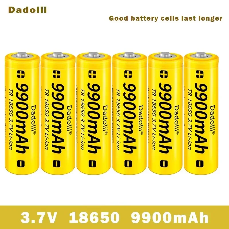 18650 battery 3.7V 9900mAh rechargeable lithium battery for LED flashlight flare battery