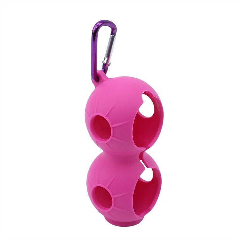 Outdoor Portable Mini Golf Bag 2 Balls Holder Mini Waist Bag Sports Tool Pack Balls Golf Silicone Case Golf Balls Case: rose red