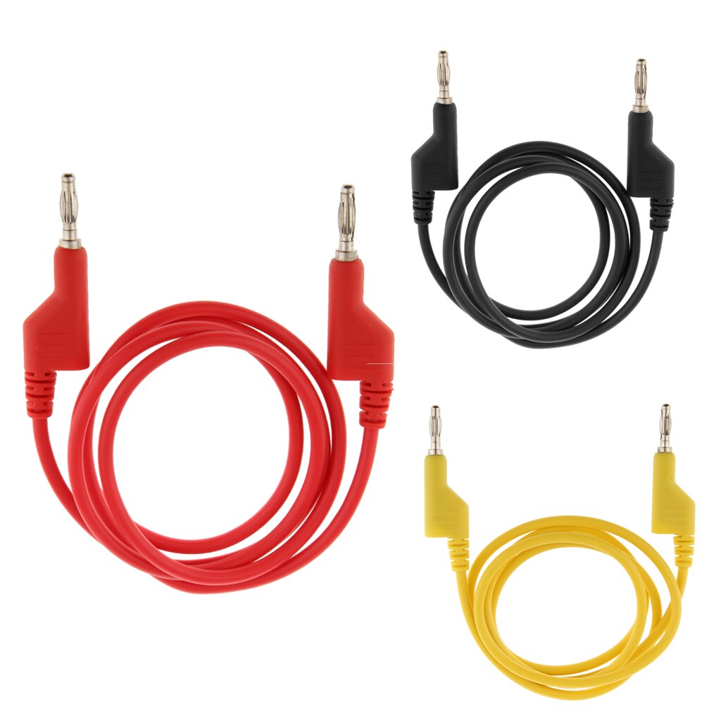 3 Stuks Koper 25A Stapelbare 4 Mm Banaan Plug Multimeter Test Cable Lead Cord