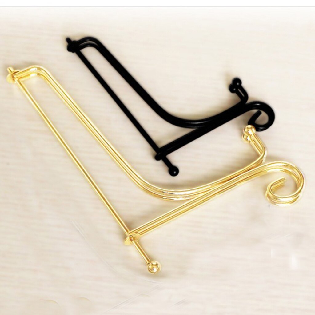 4 -12inch Gold Iron Stand Easel Art Display Stand Bowl Plate Display Rack Dish Holder Rack, Kitchen Storage Easel Stand