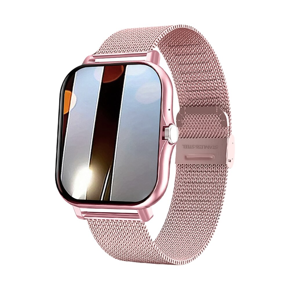 Smart watch for android phone.1.44 inch color screen full touch bluetooth call smart watch magnetic charging: Pink