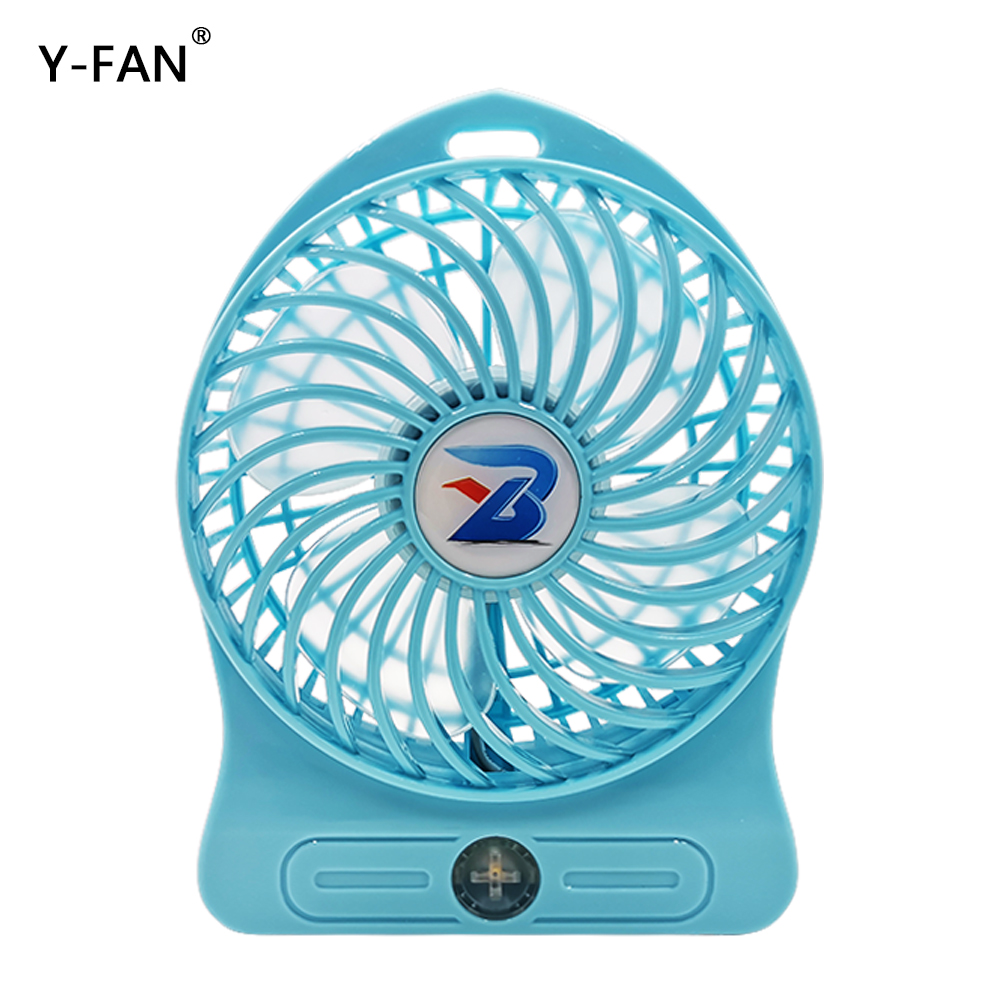 USB small fan Handheld desktop bedside mini rechargeable Third gear wind portable belt Office ultra quiet small fan