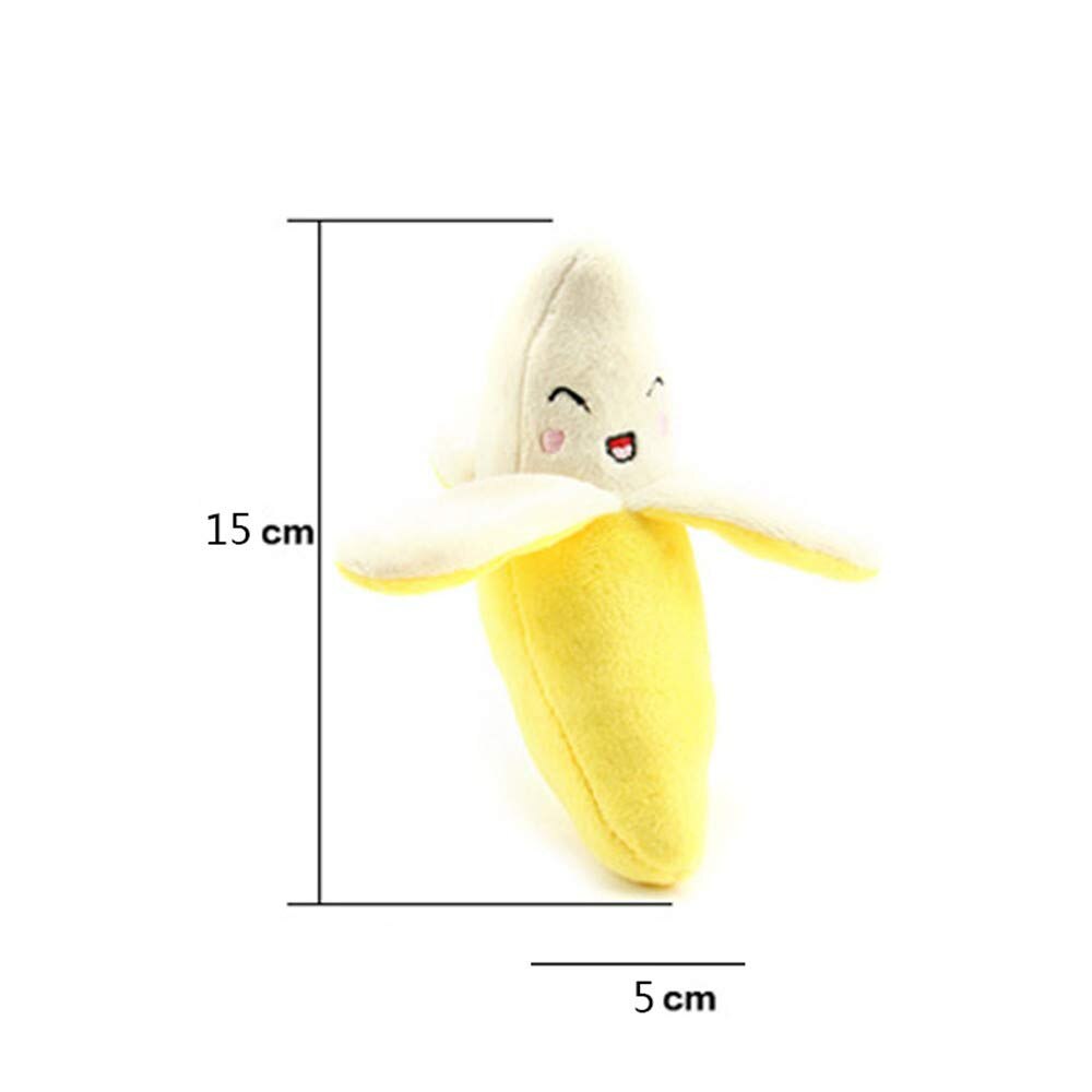 Pet Puppy Plush Chew Squeaker Squeaky Toy Cotton Plush Toys for Dogs Muti Model (Banana)