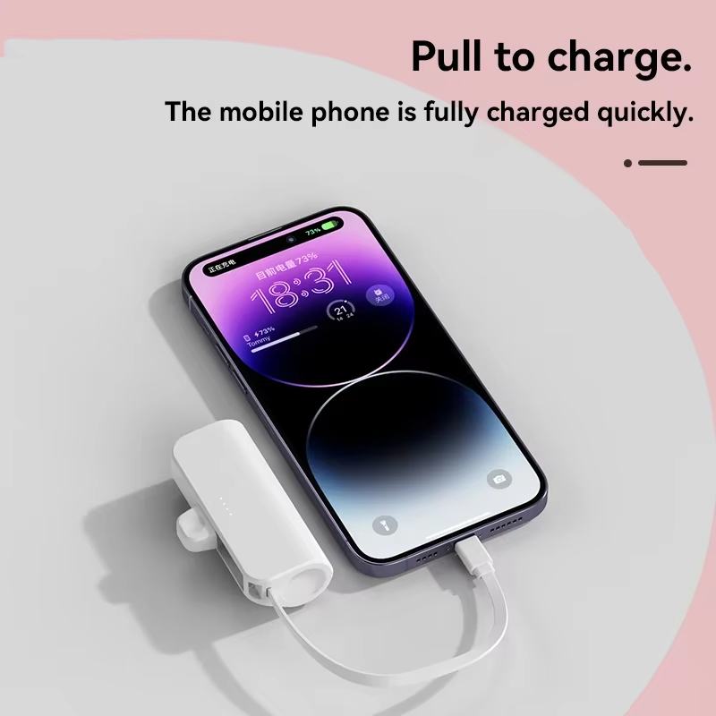 Mini cápsula de banco de energía de 30000mAh, batería externa de carga rápida inalámbrica portátil de gran capacidad para iPhone tipo c,