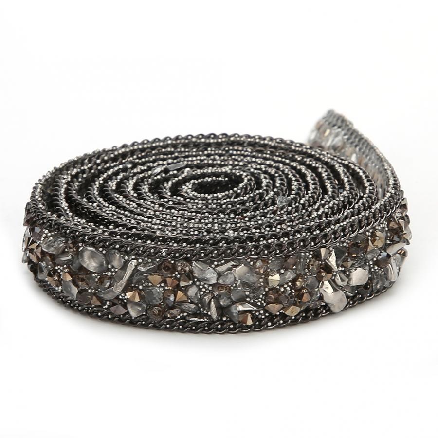 Strass grus band kedja kläder skor kristall strass kedja dekoration tillbehör 1.5cm bredd: 3