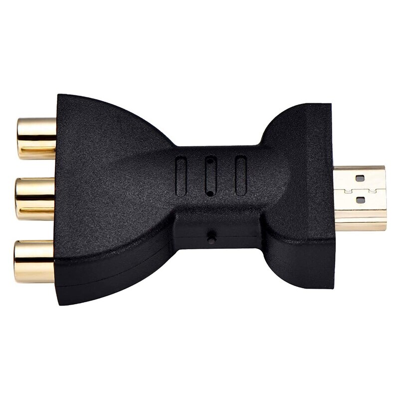 2 stk hdmi hann til rca adapter av video o omformer adapter  til 3 rca komponent omformer gullbelagt adapter