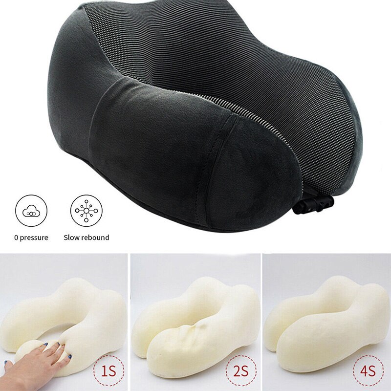 Travel Neck Pillow Memory Foam U-shaped Neck Support Headrest Travel Pillows MSU88