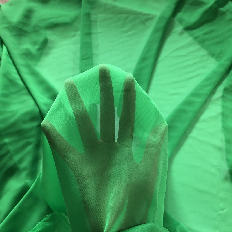 1 meter chiffon fabric for sewing 100% polyester per meter quilting for patchwork DIY handwork: green