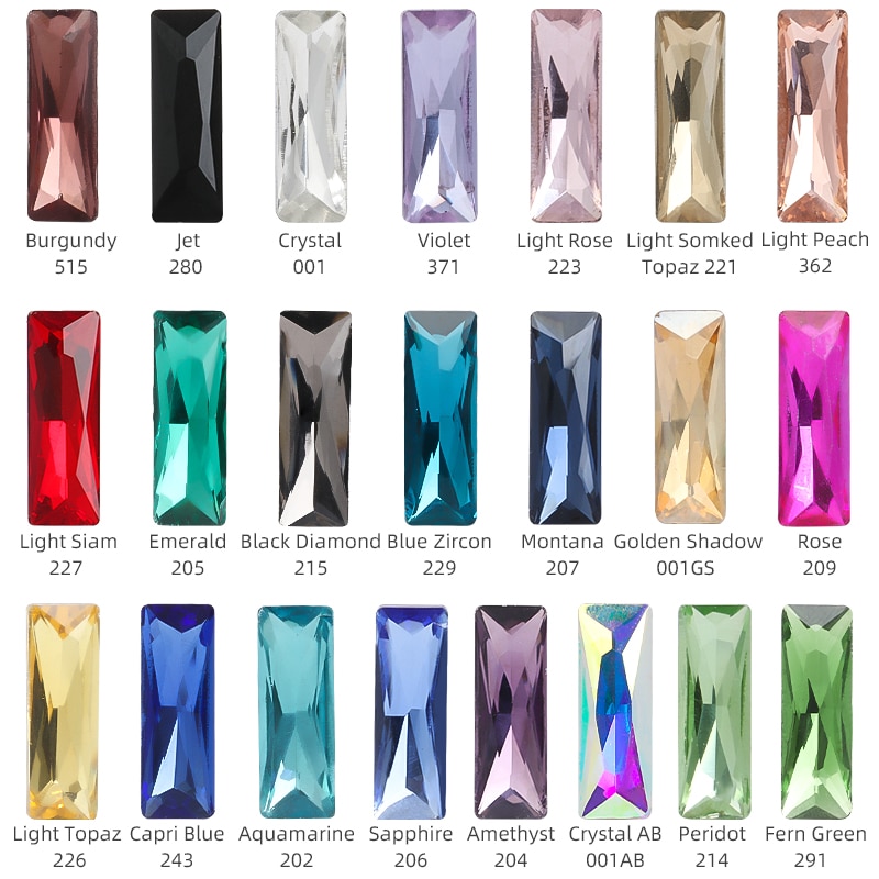 Meerdere Kleur Prinses Baguette Glas Accessoires Kleding Strass Mobiele Telefoon Patches Pointback Strass Accessoire
