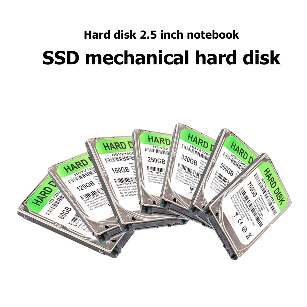 Internal HDD 2.5" SATA III - 5400-7200 RPM - 80GB to 500GB - for Laptop PC Mac