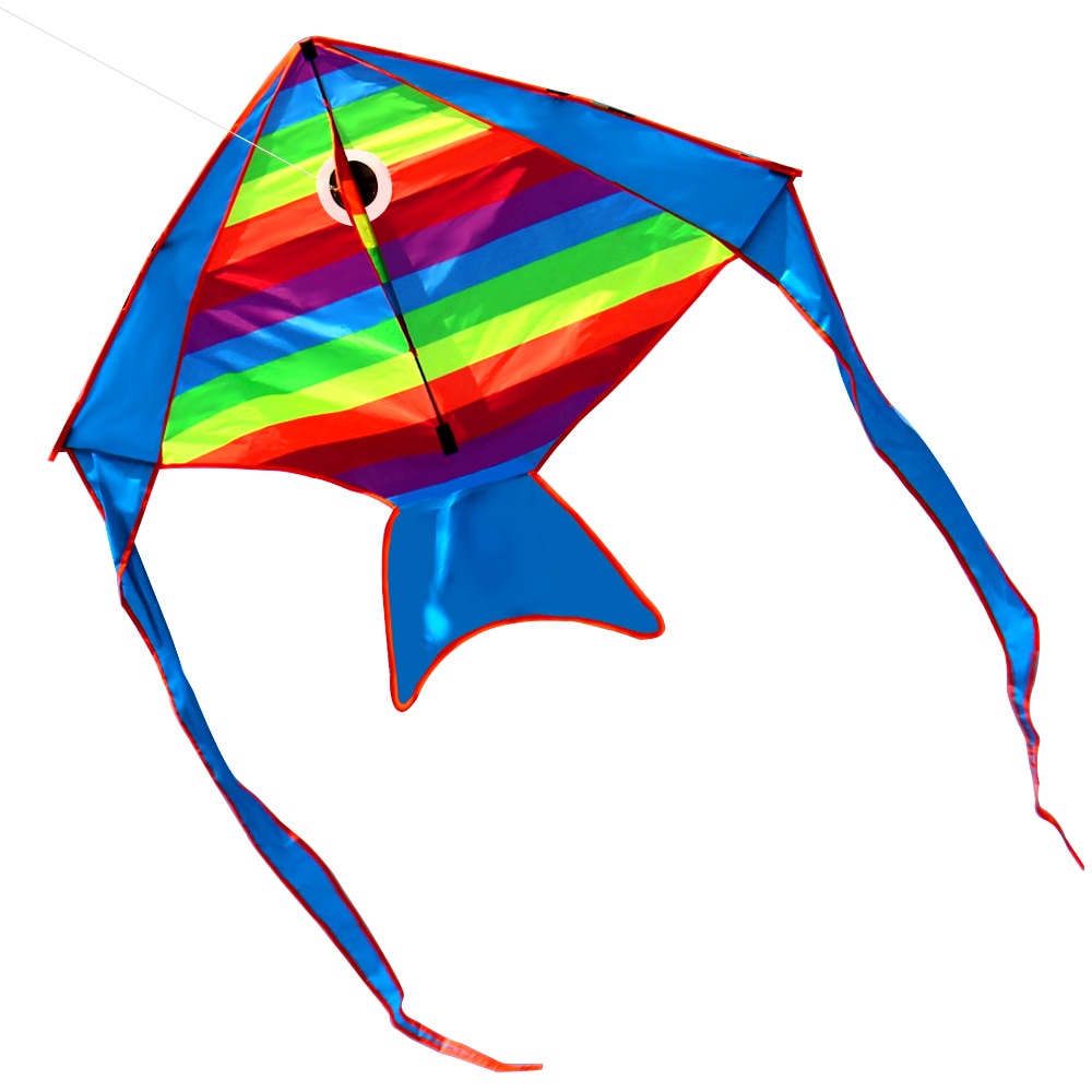 Fish Kite - 190x120cm - Polyester - Handle & Line Included - Outdoor Toy