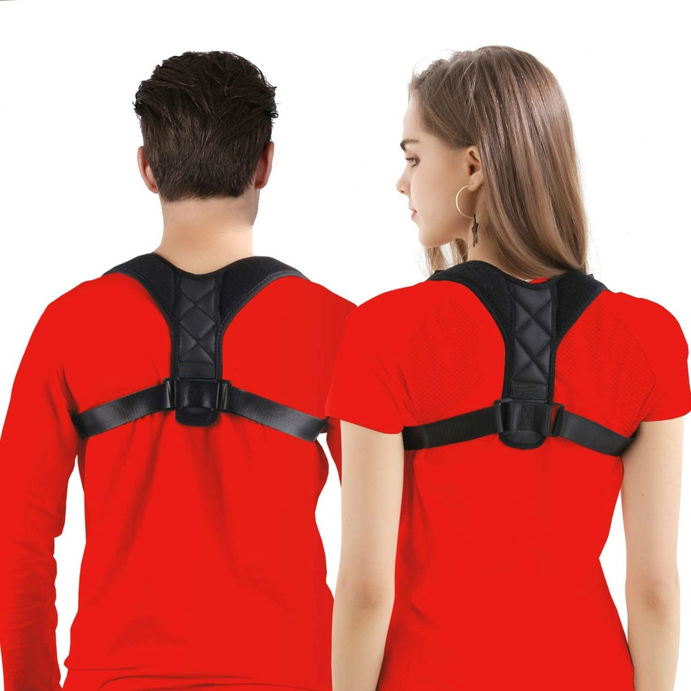 Corrector de postura de espalda para hombres y mujeres, pegatinas mágicas y potentes, tirantes para clavícula ajustable, alivio de espalda, cuello, dolor de espalda y hombros