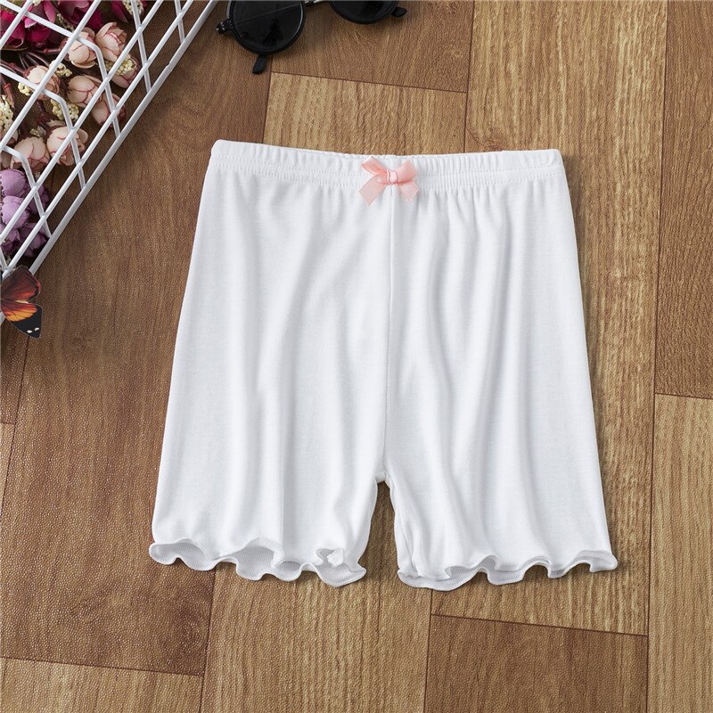 Girl Safety Shorts Pants Solid Underwear Soft Elastic Cotton Leggings Girls Lace Briefs Short Pants For Children Underpants: 2 / 4T