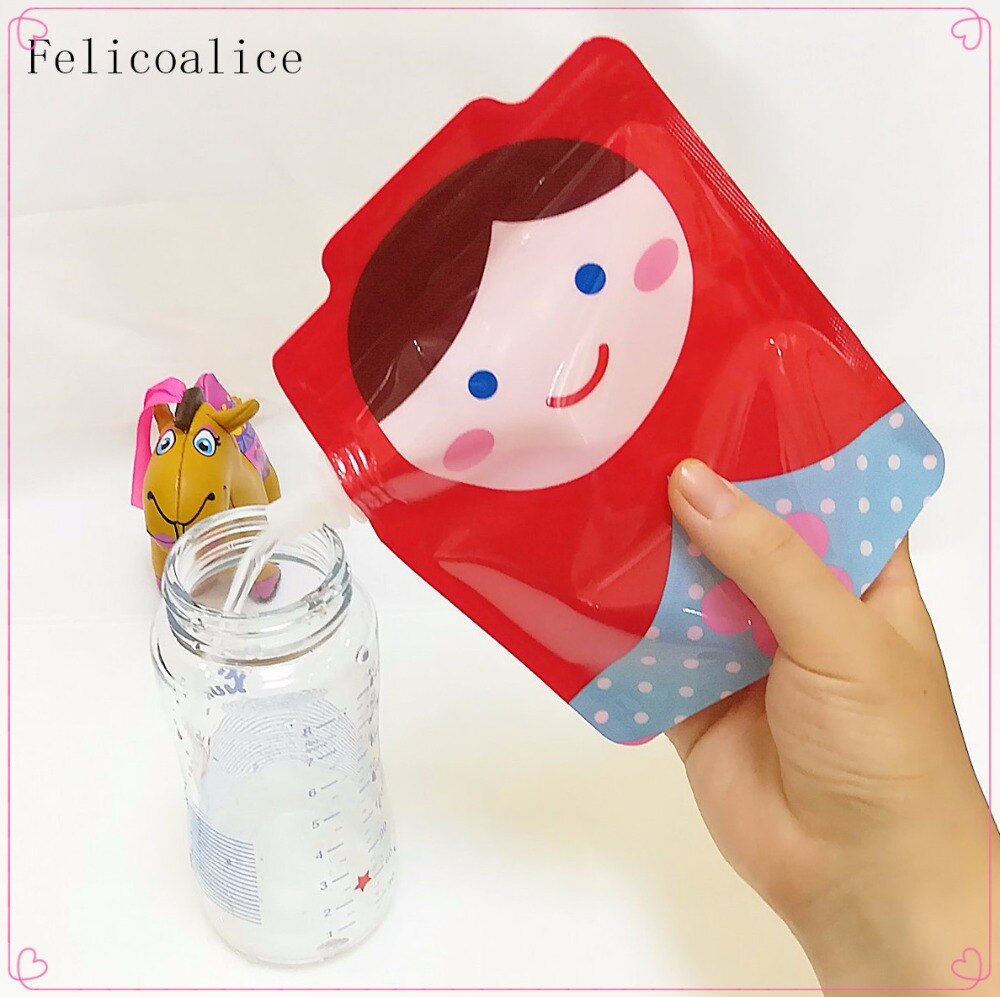 Bolsa de plástico para alimentos reutilizable, sin BPA, para exprimir batidos, con cierre rellenable
