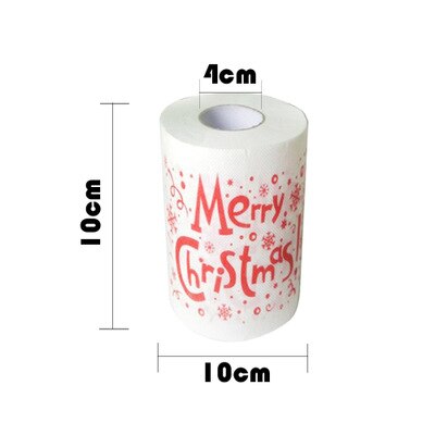 Noël rouleau de papier toilette maison père noël bain rouleau de papier toilette fournitures de noël décor de noël rouleau de tissu 10*10cm: Christmas -B2