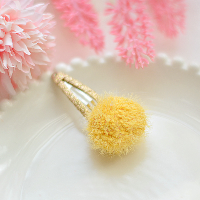 2 pçs meninas doce-colorido cabelo bola bb clipes lado hairpin acessórios para o cabelo franja clipe crianças barrettes bebê pequenas bandas de borracha: A8