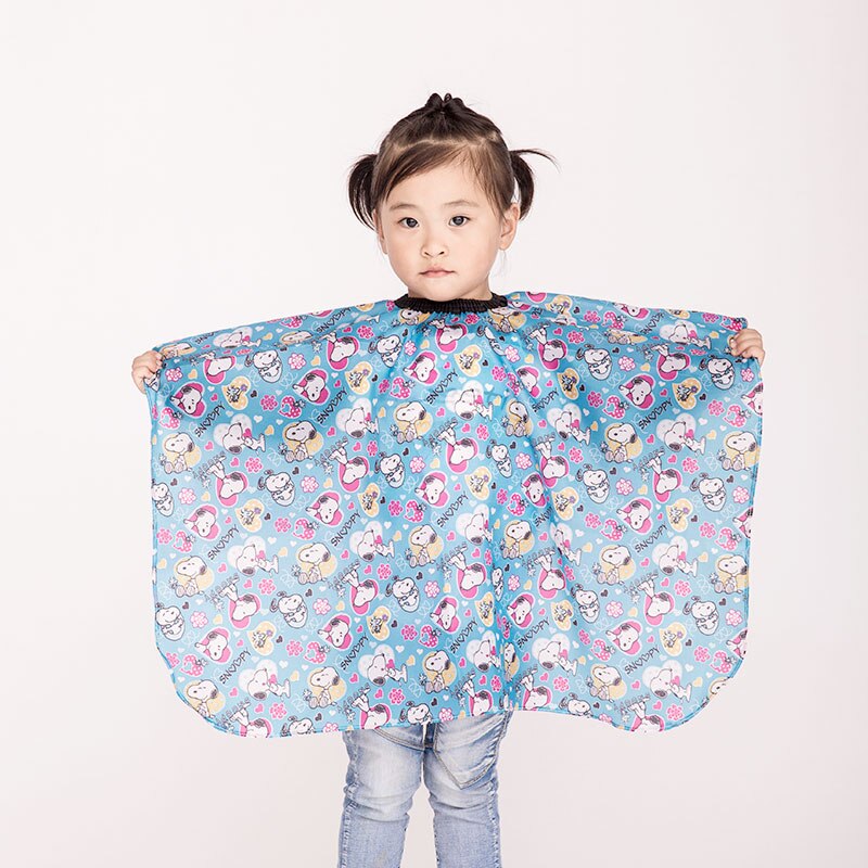 Frisörinpackningar för barn 1x 28 " x47 " barnhårklippning vattentät cape frisör stylingsalong polyester wrap tecknade kläder  d4: Blå