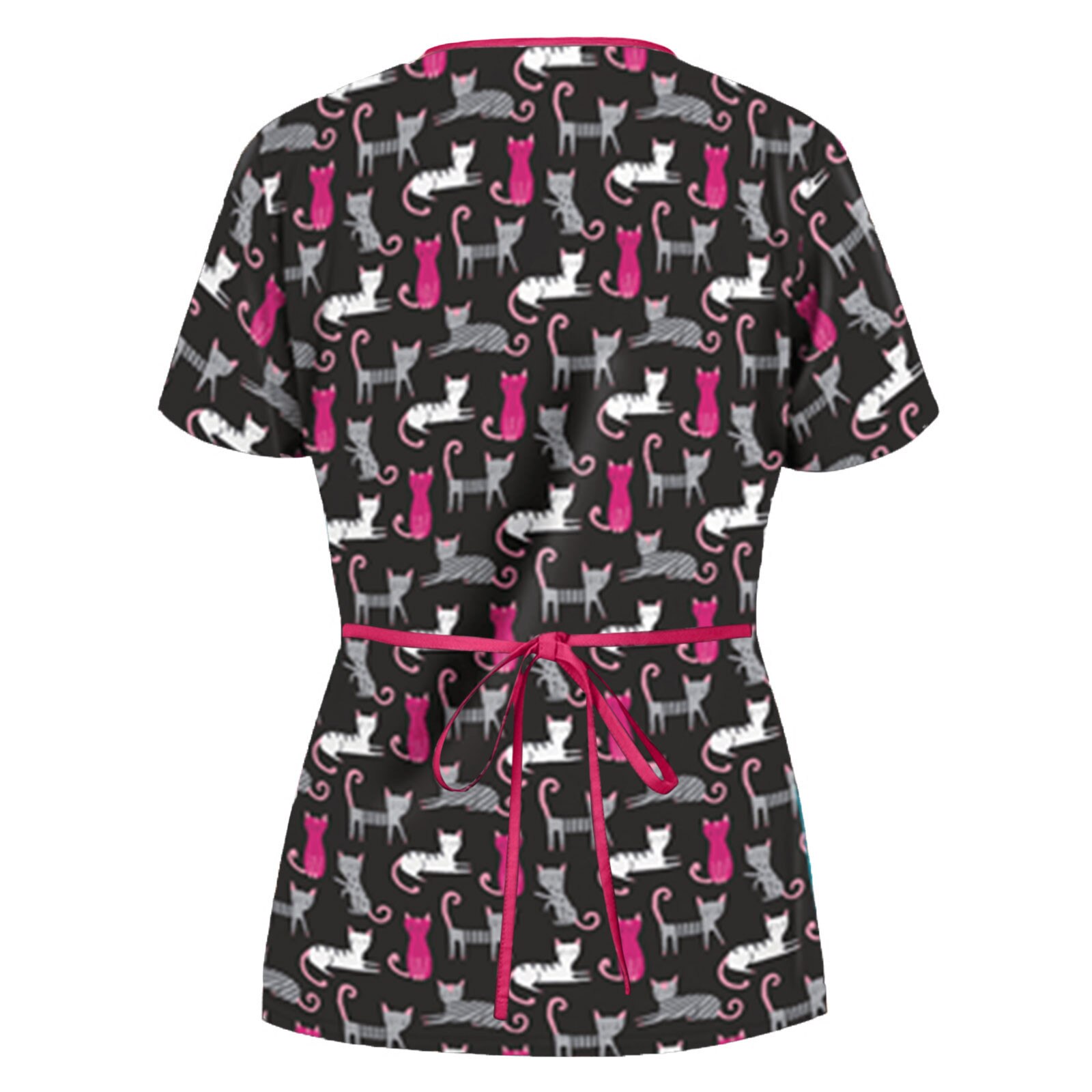 Scrubs Medische Uniformen Vrouwen Kleding Korte Mouw V-hals T-shirt Tops Werken Uniform Zomer Print Blouse Scrub Tops J30