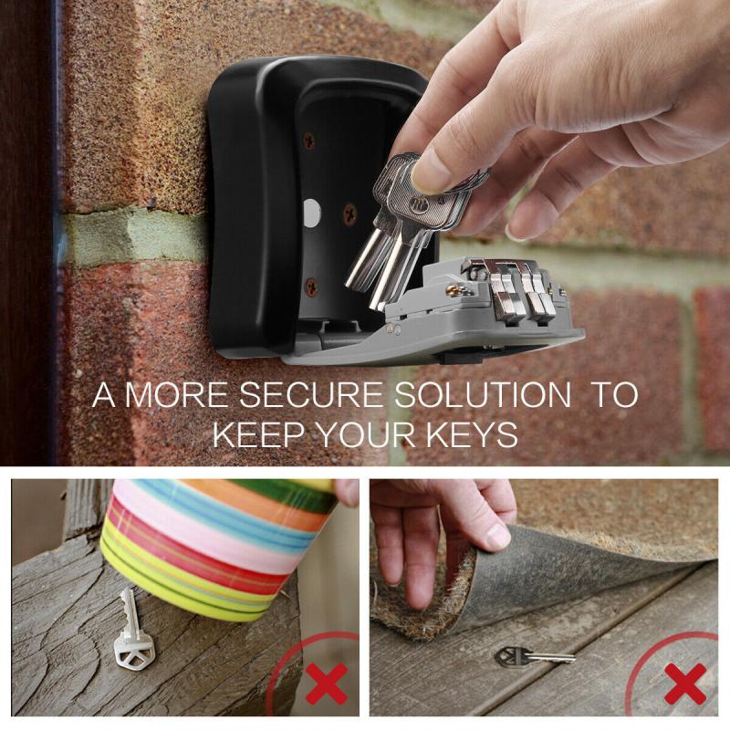 Keybox Lock Key Safe Box Outdoor Wall Mount Combination Password Lock Hidden Keys Storage Box Security Safes Key Boxes