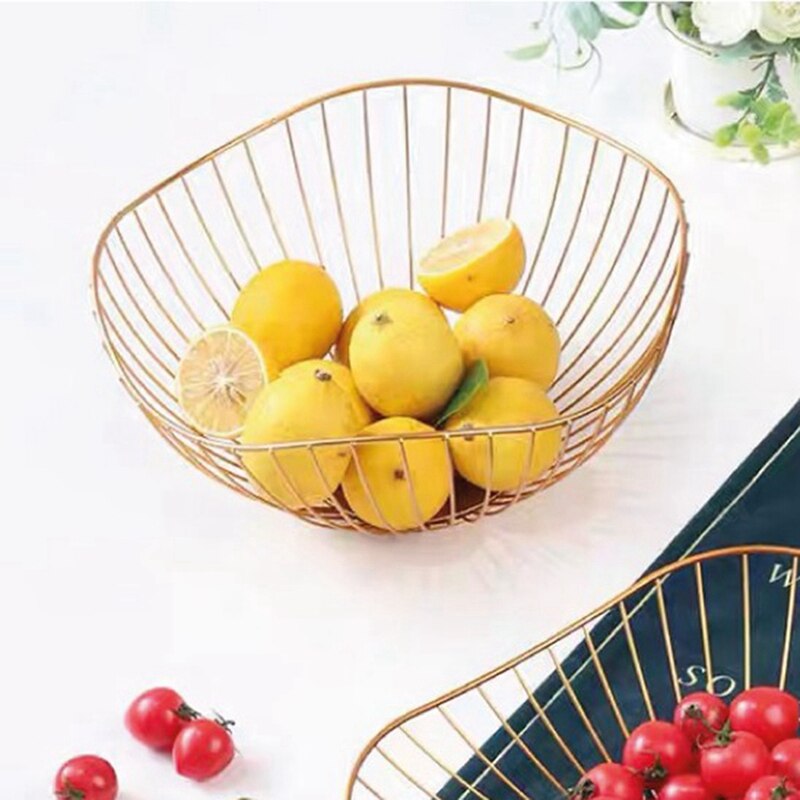 Nordic Metal Wire Countertop Fruit Bowl Basket Tray Table Decoration Metal Simple Fruit Tray