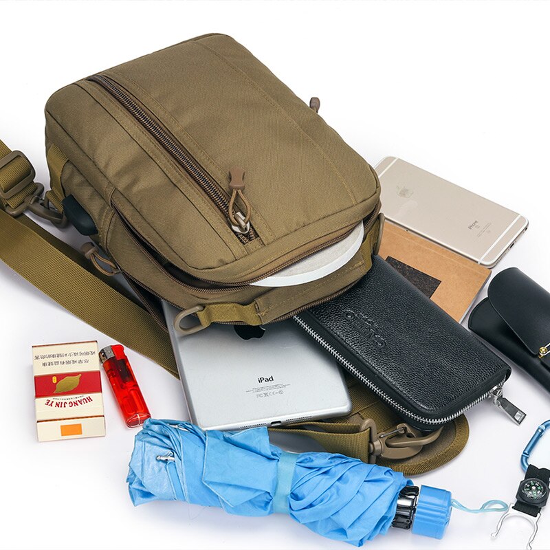Mannen Messenger Bag Schouder Oxford Doek Borst Tassen Crossbody Casual Messenger Bags Man Usb Opladen Multifunctionele Handtas