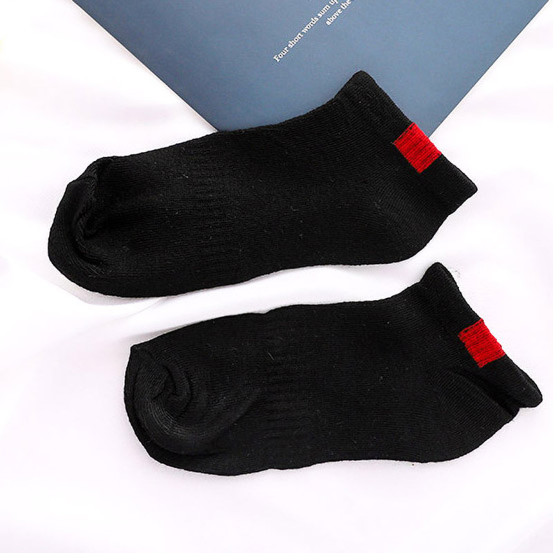 10 Stuks = 5 Paar/partij Zomer Katoen Man Korte Sokken Mode Ademende Man Boot Sokken Comfortabele Casual Sokken Mannelijke Witte: Black 5pair