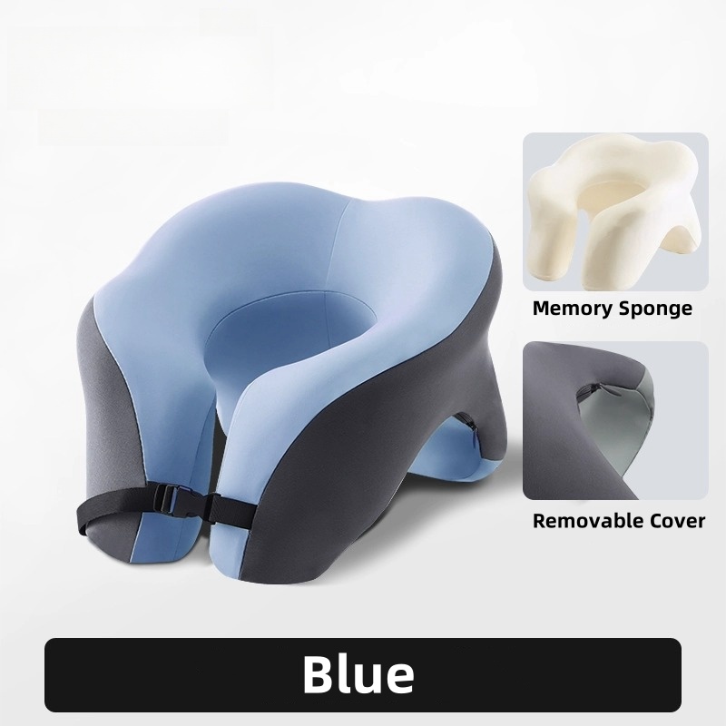 Portable U-shaped Travel Pillow Memory Foam Sleeping Pillows Office Nap Pillow Car Airplane Neck Cushion Ergonomic Head Support: green