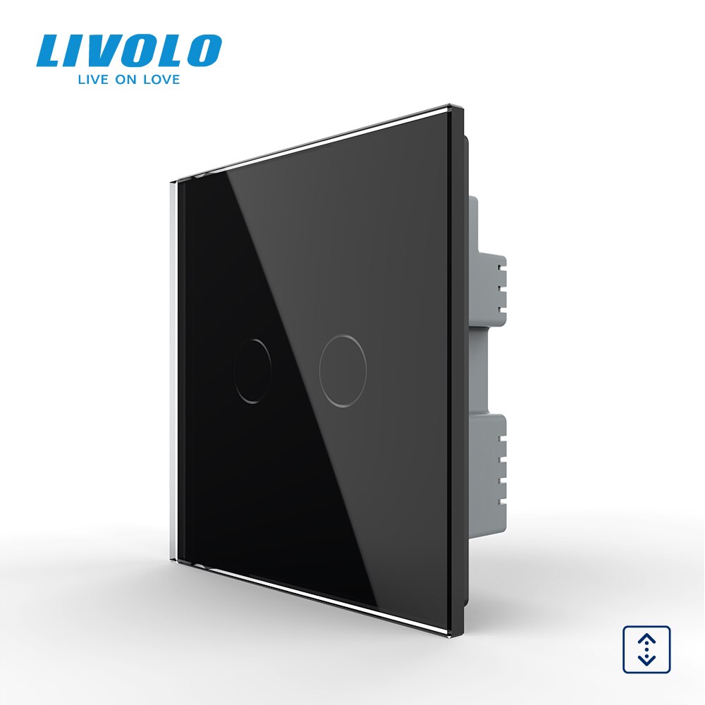 Livolo Uk Standard Touch Control Gordijnen Schakelaar, Up Down, Shutter Blind Controller,: Curtain Black