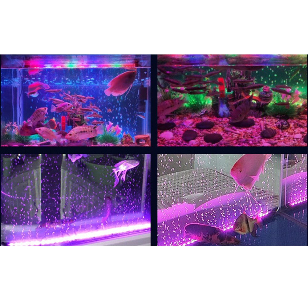 Aquarium Color Changing Bubble Lamp LED Diving Lamp Fish Tank Lamp DB-15 with Plug Black
