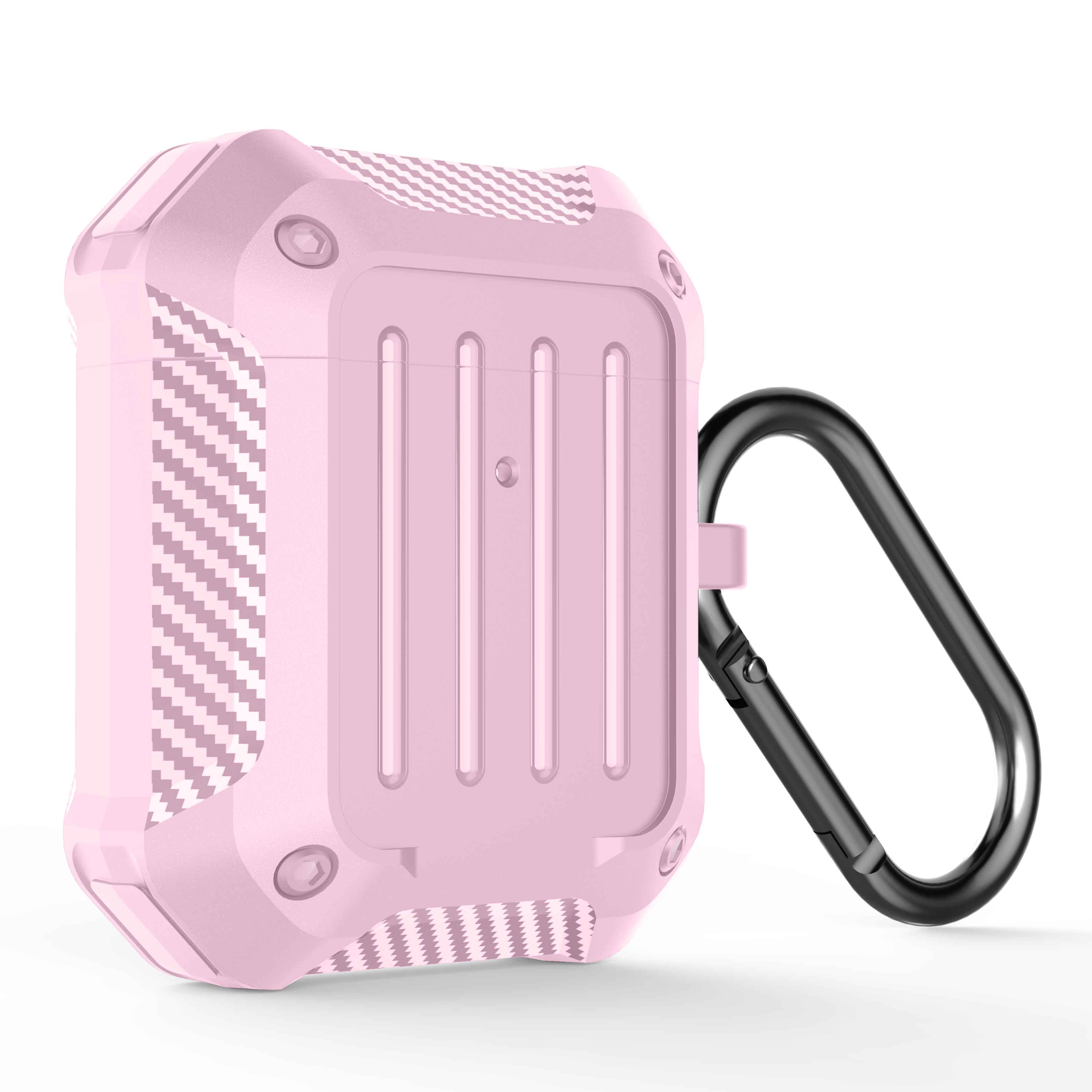 Fodral för airpods 1 2 3 pro lyxfodral air pods 3 gen silikonskydd mjuk kolfiber airpot aipods coque funda skin capa etui: Rosa för airpods 1 2