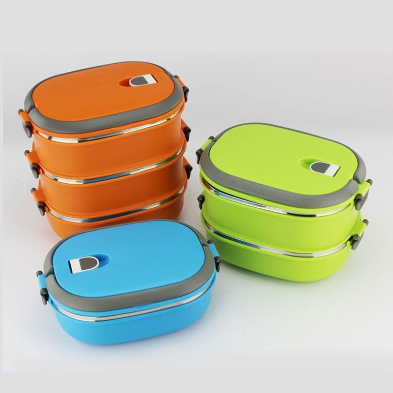 Meerlaagse thermische lunchbox bento lunchbox stevige kommen roestvrijstalen voedselcontainer keuken servies verwarmde opbergruimte kinderen