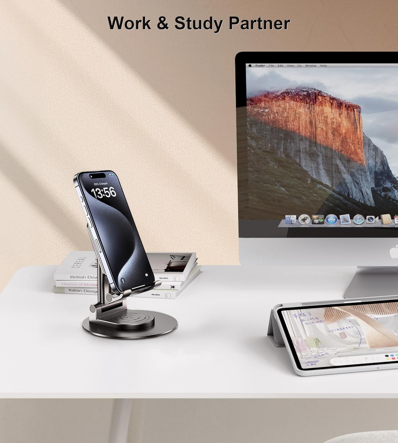 Justerbar mobiltelefonstativholder 360 ° roterende utgangspunkt til iphone xiaomi smarttelefoner universelle sammenleggbare skrivebordsnettbrettholdere