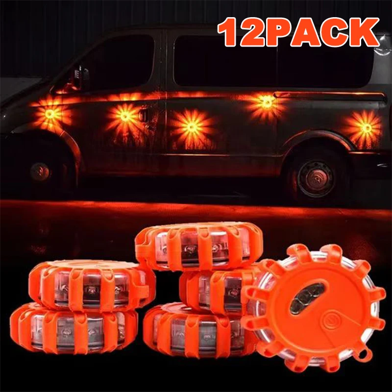 Luz de advertencia LED con batería integrada, 9 modos de seguridad, lámpara intermitente de emergencia, luz estroboscópica portátil, 1/2/3/4/6/8/10/12 Uds.